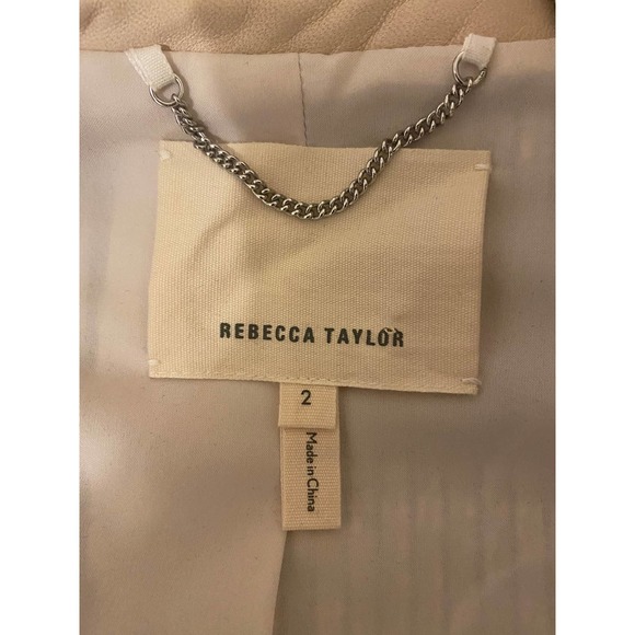 Rebecca Taylor Blush Pink Tweed Embroidered Fringe Jacket Sz 2 - Picture 6 of 6